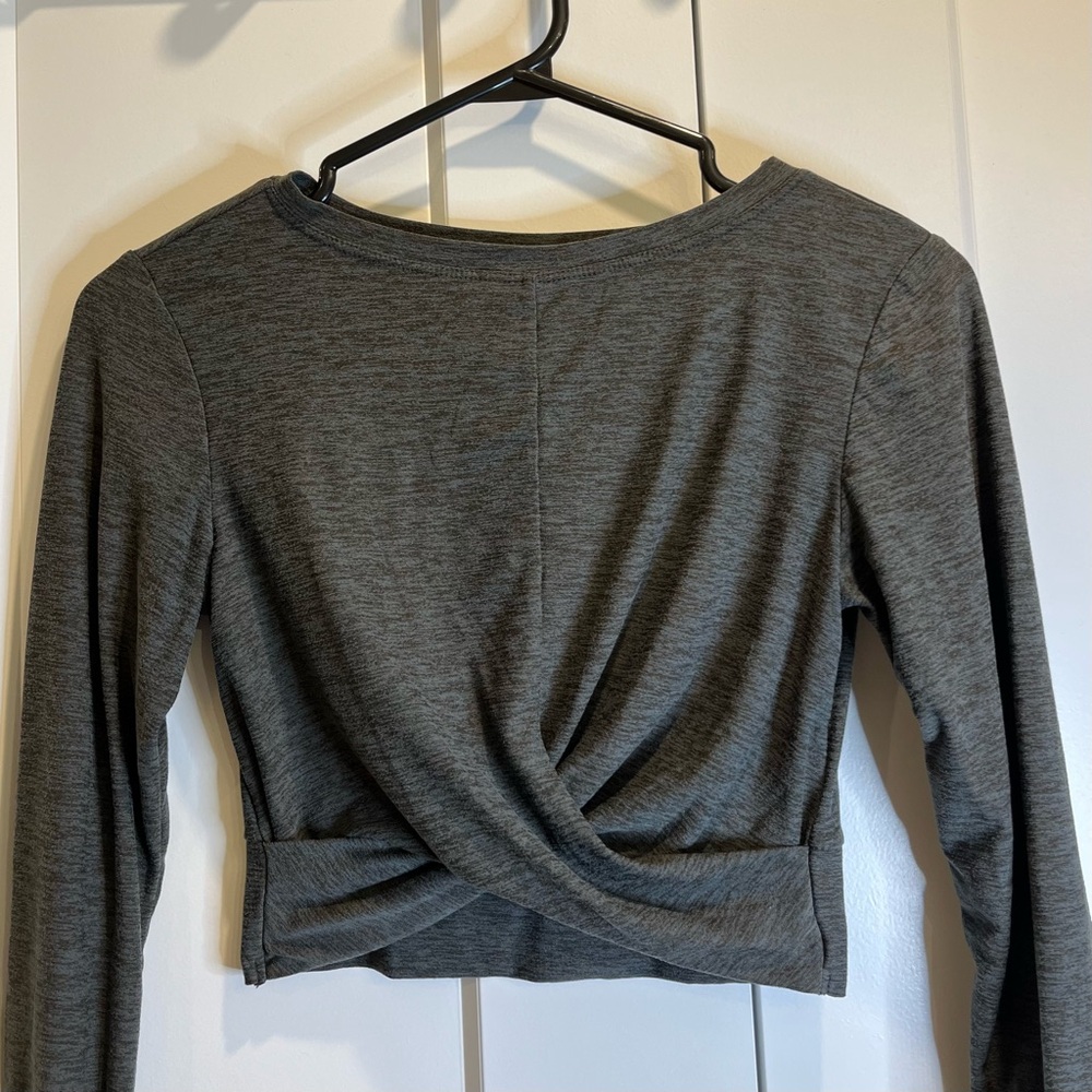 Kyodan Long Sleeve Crop Top w/ Front Twist - FREE SHIPPING on Bundles $85+